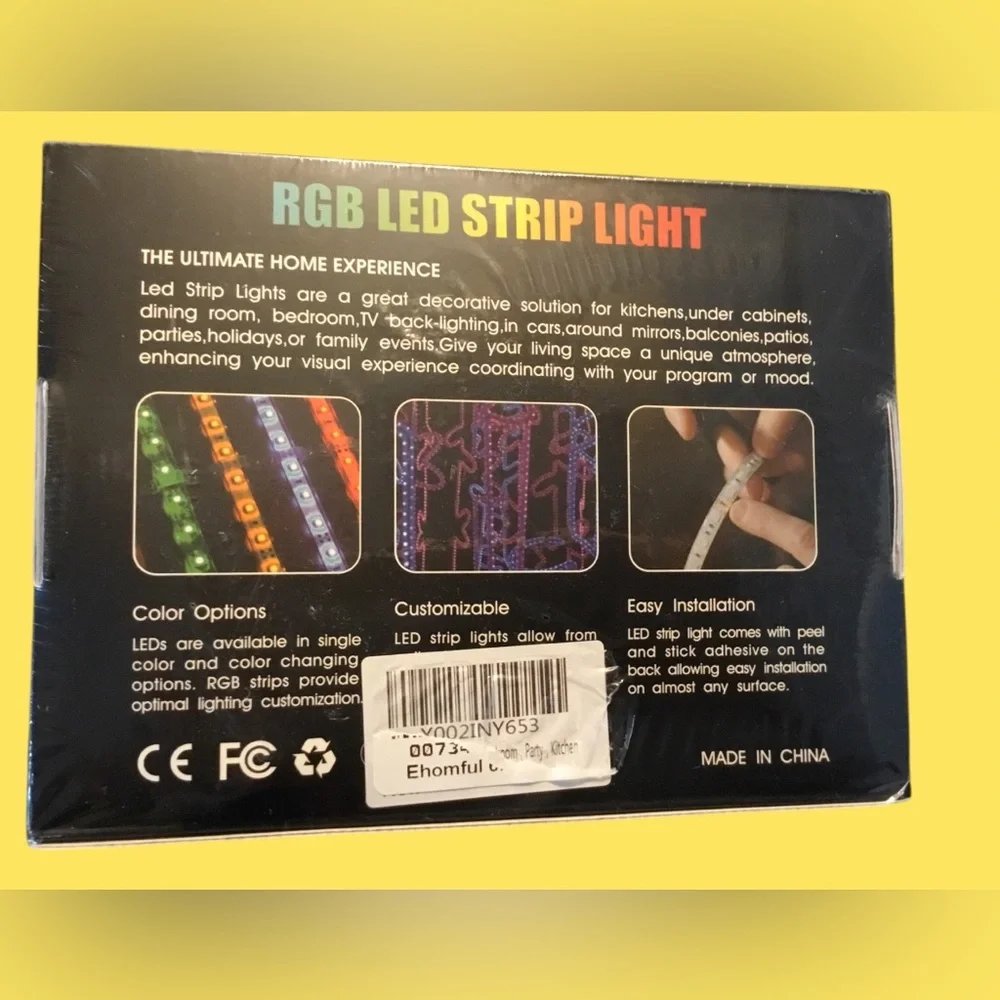 RGB LED Strip Light for Home & Parties. Use as single color or color changing.